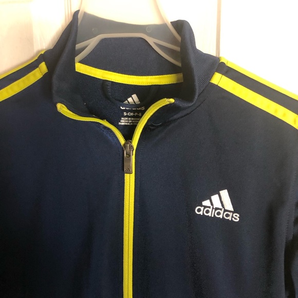 ADIDAS Blue/‎ Yellow Kids Jacket Sz S(8) - Picture 3 of 5
